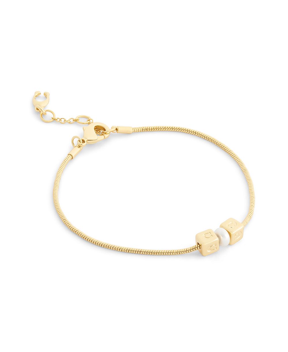 COACH Imitation Pearl Signature C Cube Bracelet