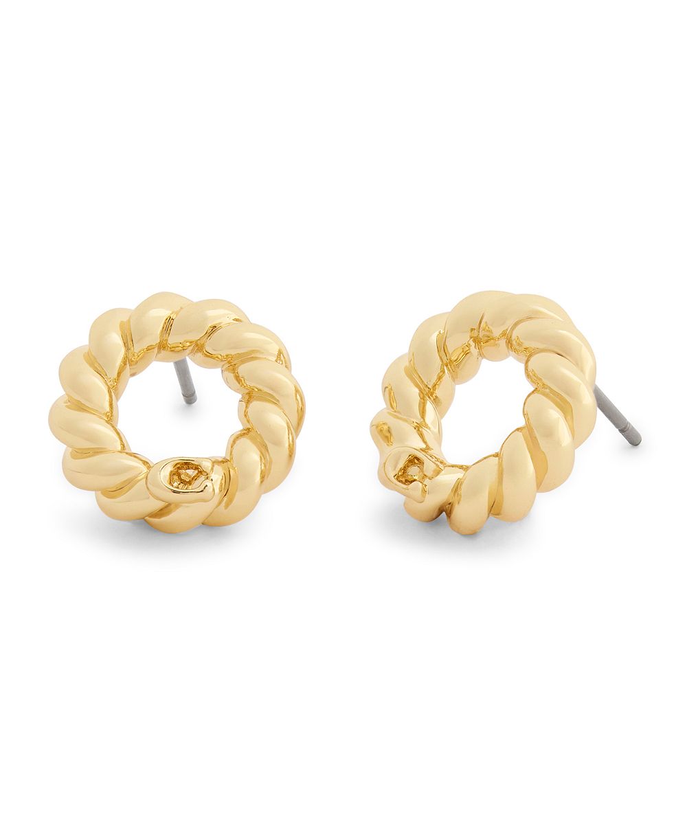 Серьги-гвоздики COACH Gold Signature C Twisted Stud