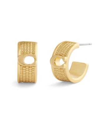 Серьги COACH Gold Signature C Textured Huggie