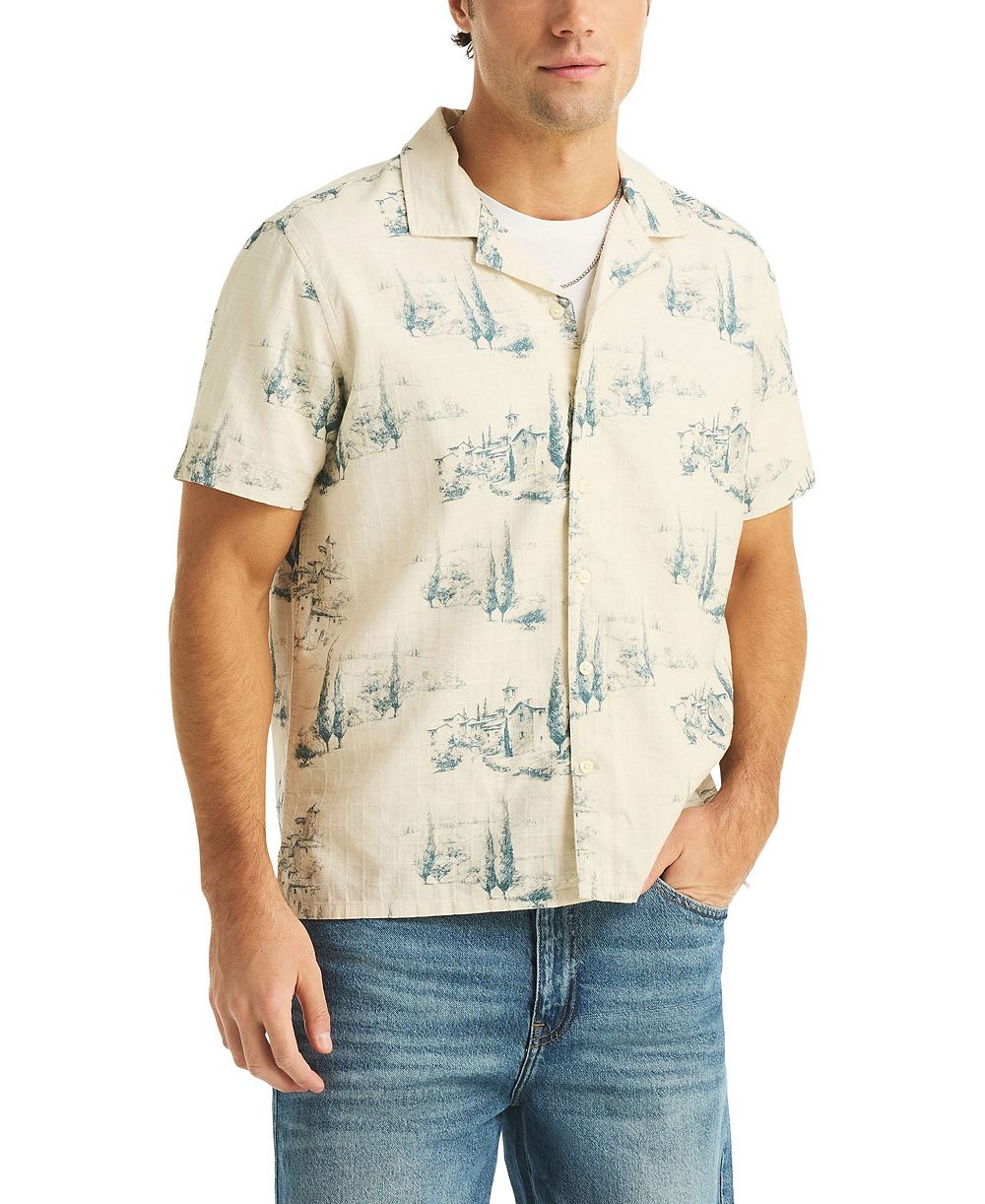 Мужская рубашка Nautica Scenic Print Camp Collar