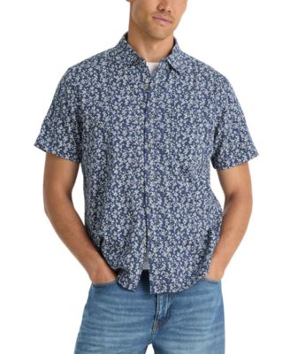 Nautica мужская рубашка с коротким рукавом из ткани добби