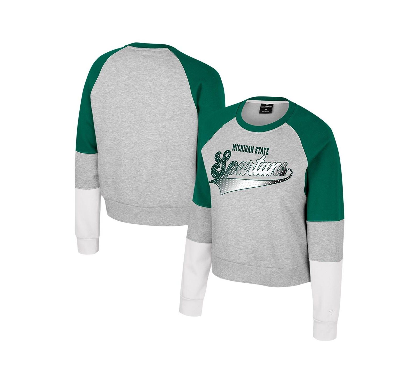 Свитшот Colosseum Big Girls Michigan State Spartans Katinka Rhinestone Pullover