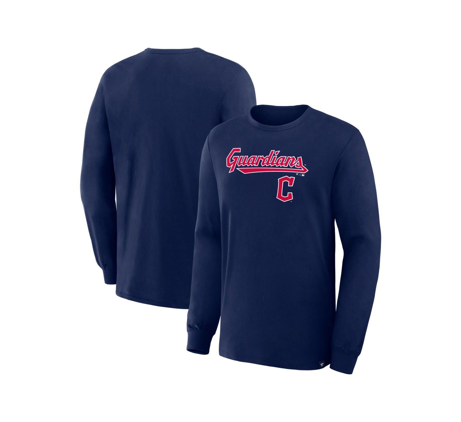 Мужская футболка Fanatics Navy Cleveland Guardians Lock-Up Legacy Long Sleeve