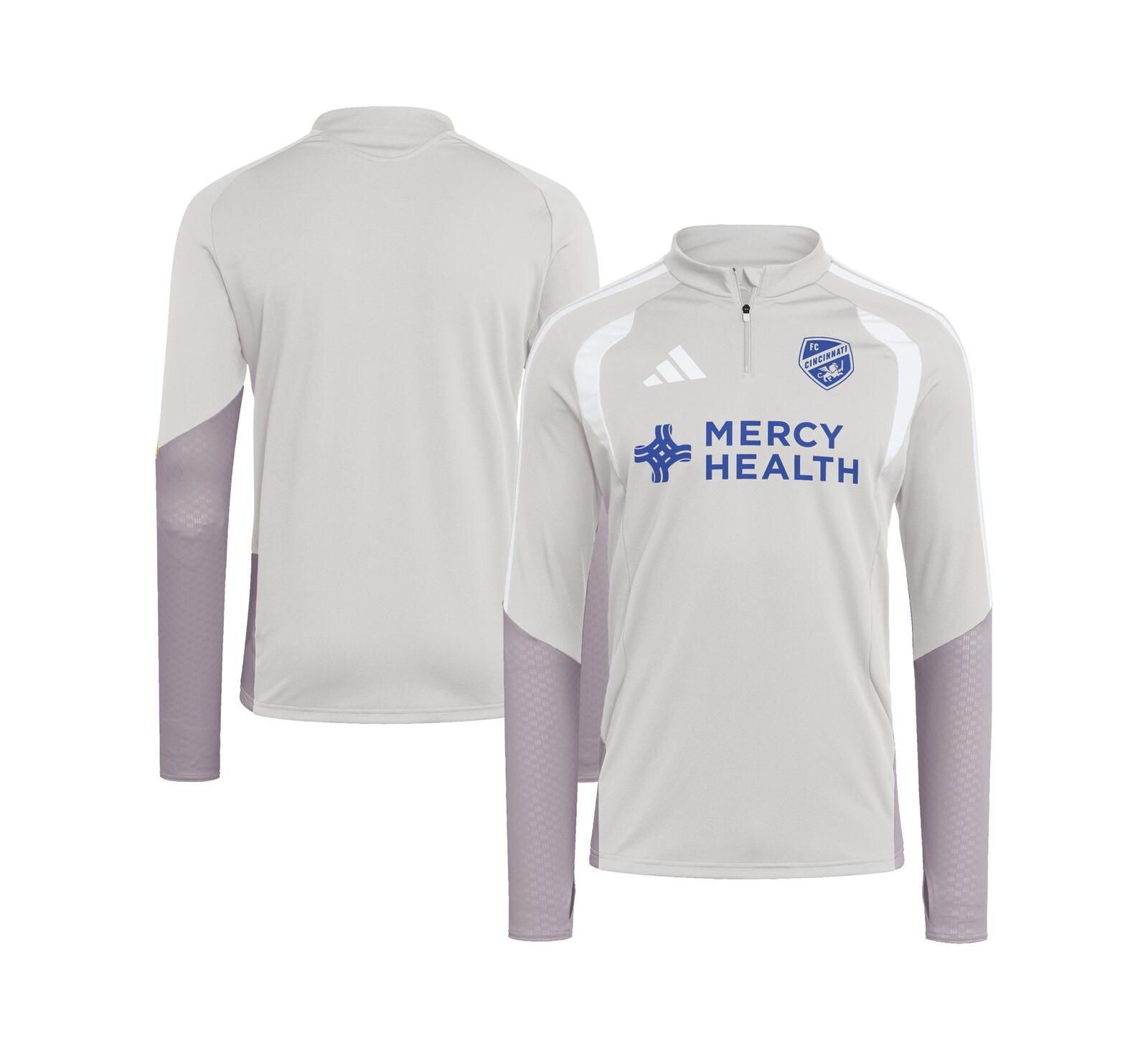 Мужская спортивная кофта adidas FC Cincinnati 2026 Tiro Competition Quarter-Zip Silver