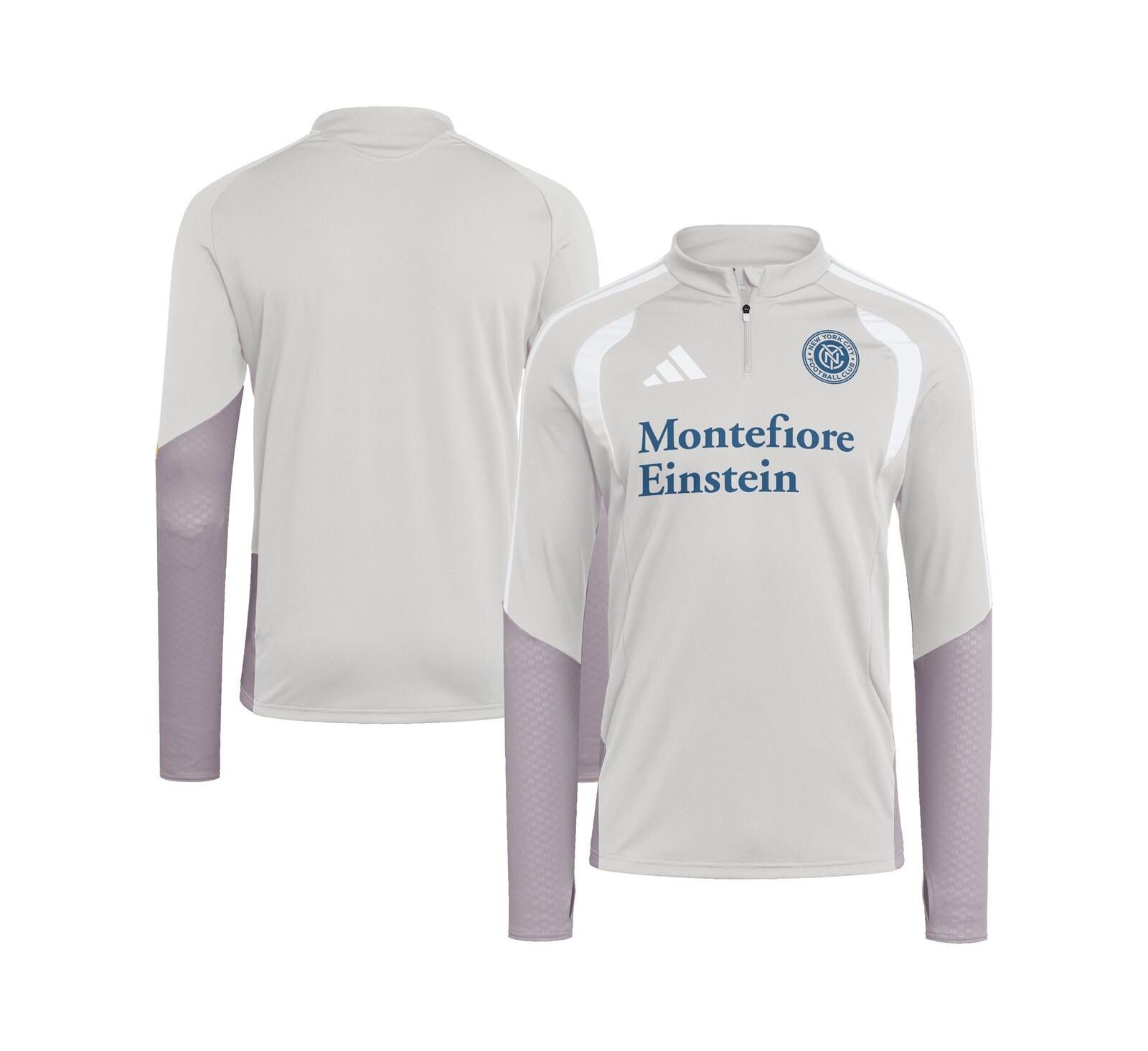 Adidas Мужская тренировочная толстовка Silver New York City FC 2026 Tiro Competition Quarter-Zip