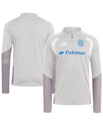 Мужская тренировочная толстовка Adidas San Diego FC 2026 Tiro серебристая