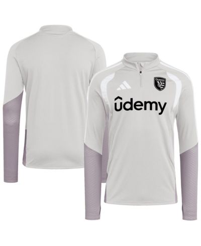 Мужская спортивная кофта Adidas Silver San Jose Earthquakes 2026 Tiro Competition Quarter-Zip