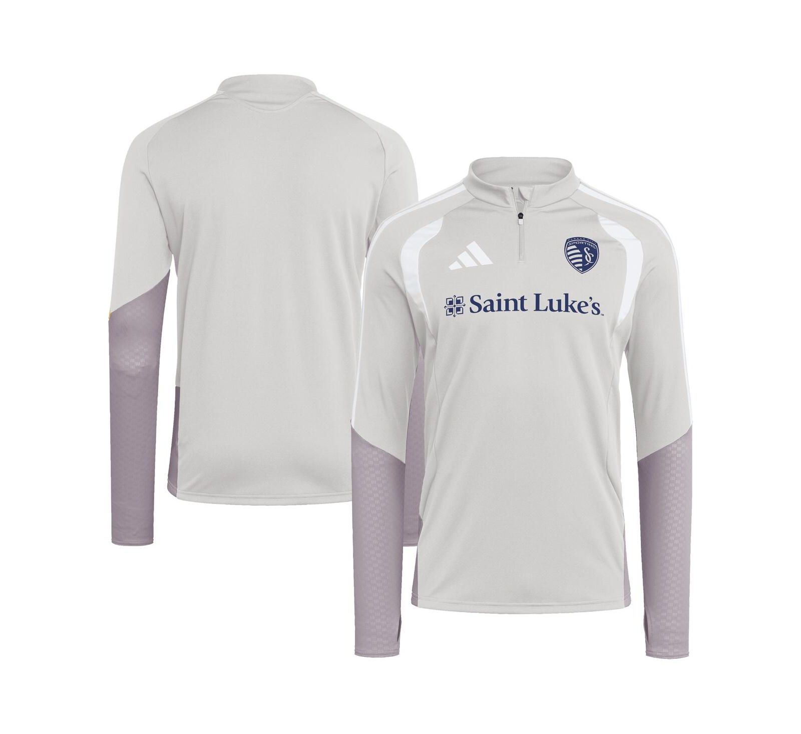 Adidas Men's Silver Sporting Kansas City 2026 Tiro Competition Quarter-Zip Training Sweatshirt