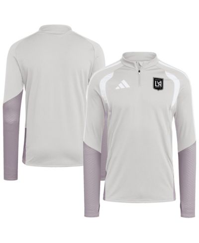 Мужская спортивная толстовка Adidas LAFC 2026 Tiro Competition с коротким рукавом серебристого цвета