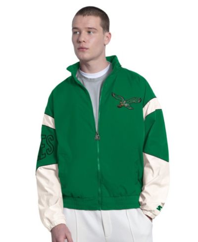 Starter Men's Kelly Green Philadelphia Eagles The Gust Full-Zip Hooded Jacket