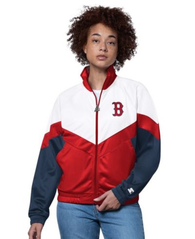 Starter Women's White/Red Boston Red Sox Teamwork Raglan Full-Zip Track Jacket