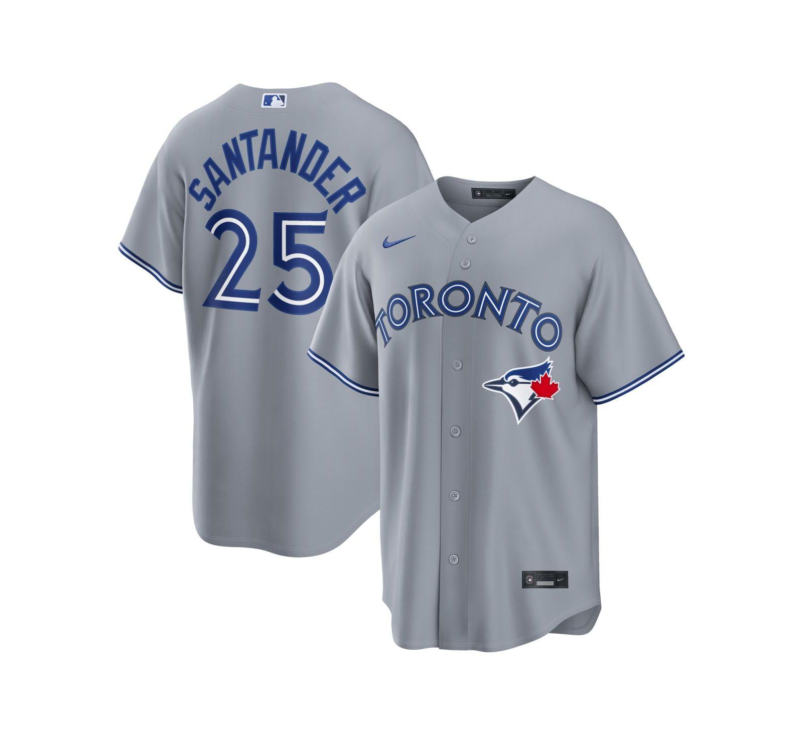 Nike Men's Anthony Santander Gray Toronto Blue Jays Road Replica Jersey