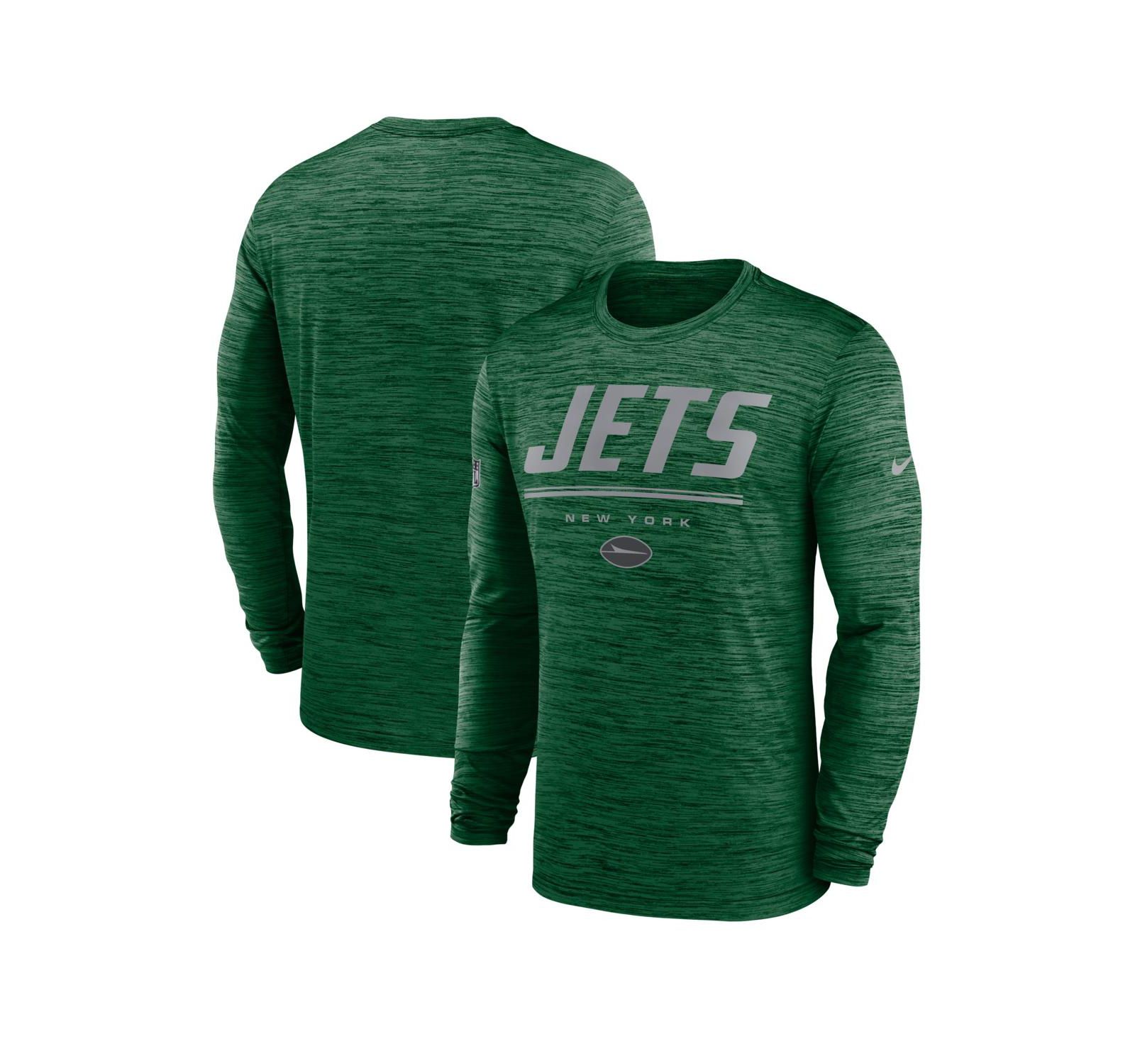 Nike Мужская футболка с длинным рукавом New York Jets Sideline Offensive Transition Velocity Dri-FIT зеленая
