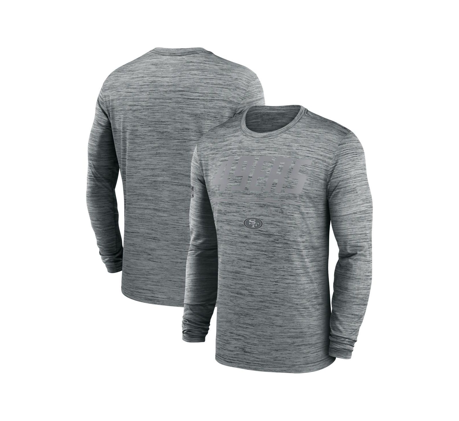Nike Men's Gray San Francisco 49ers Sideline Offensive Transition Velocity Dri-FIT Long Sleeve T-Shirt