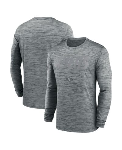 Nike Men's Gray San Francisco 49ers Sideline Offensive Transition Velocity Dri-FIT Long Sleeve T-Shirt