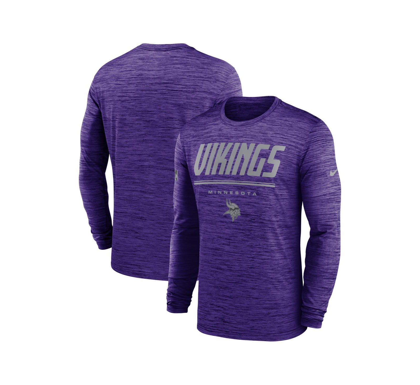 Nike Men's Purple Minnesota Vikings Sideline Offensive Transition Velocity Dri-FIT Long Sleeve T-Shirt