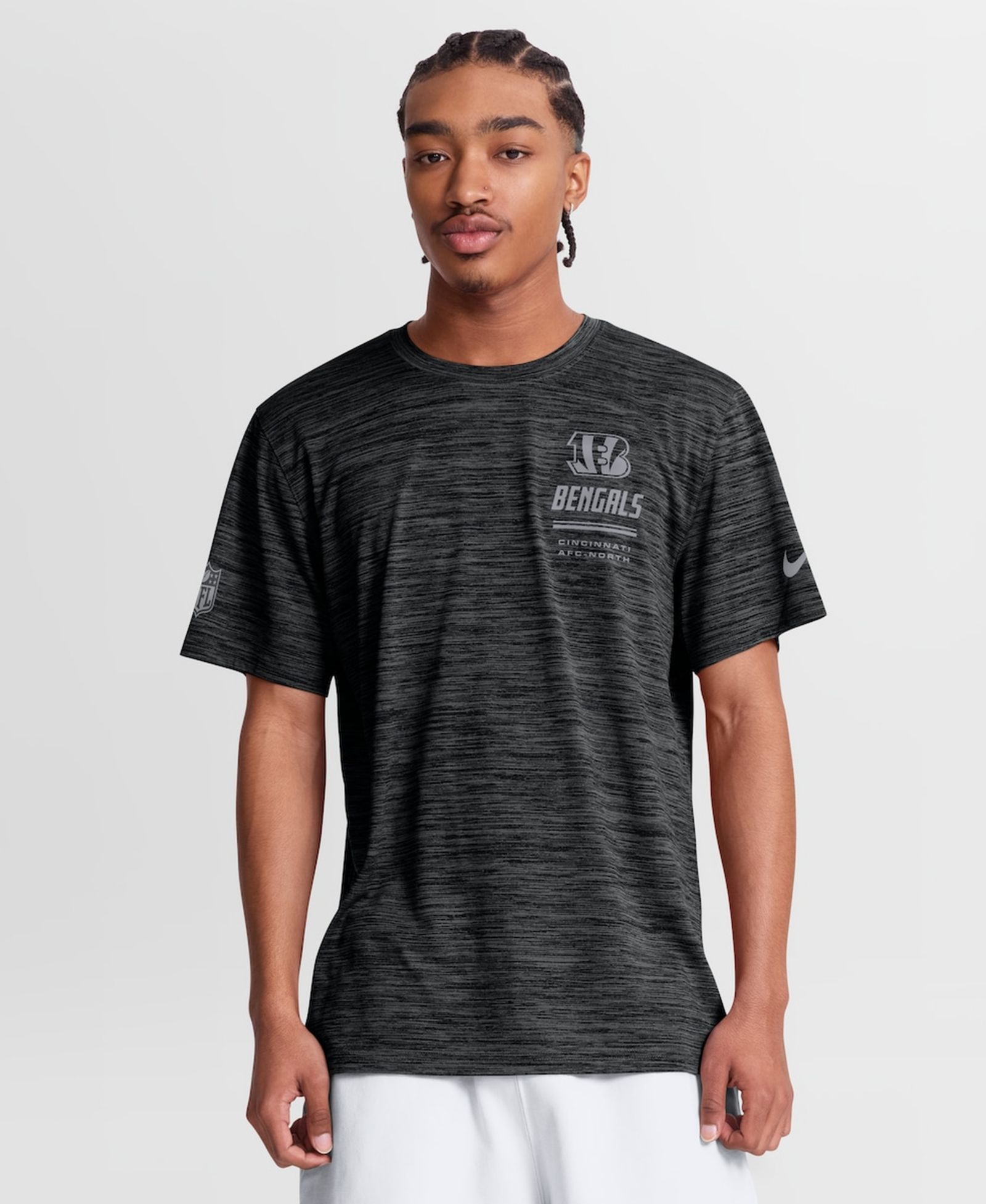 Nike Men's Black Cincinnati Bengals Sideline Double Covered Dri-FIT Velocity T-Shirt