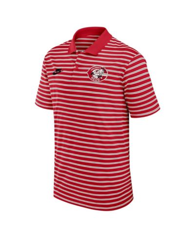 Nike Men's Red Cincinnati Reds Cooperstown Collection Dri-FIT Victory Striped Polo Shirt