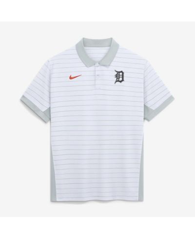 Мужская рубашка-поло Nike White Detroit Tigers Authentic Collection Striped Victory Dri-FIT
