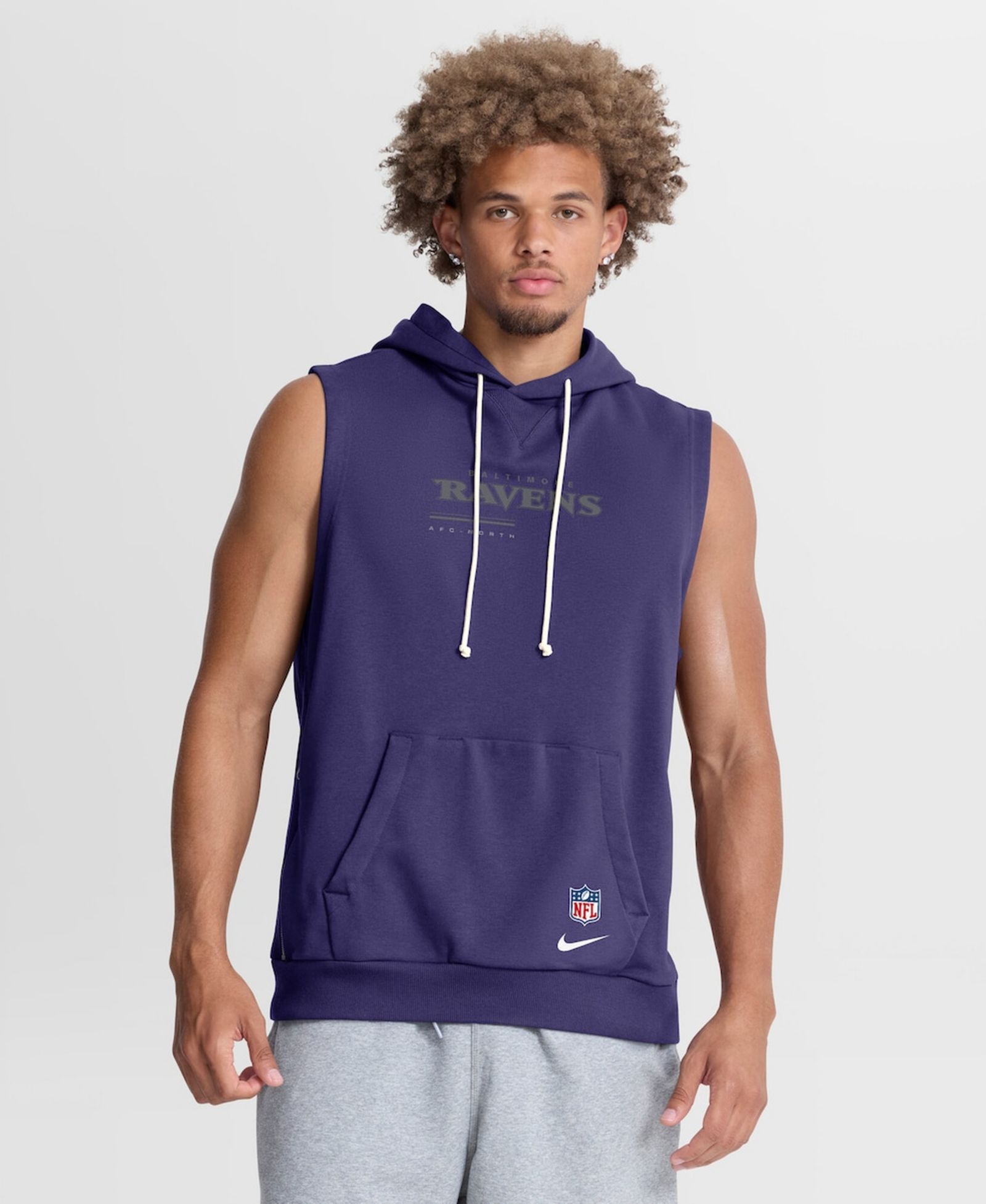 Мужская безрукавка Nike Purple Baltimore Ravens Sideline Standard Issue Dri-FIT Hoodie
