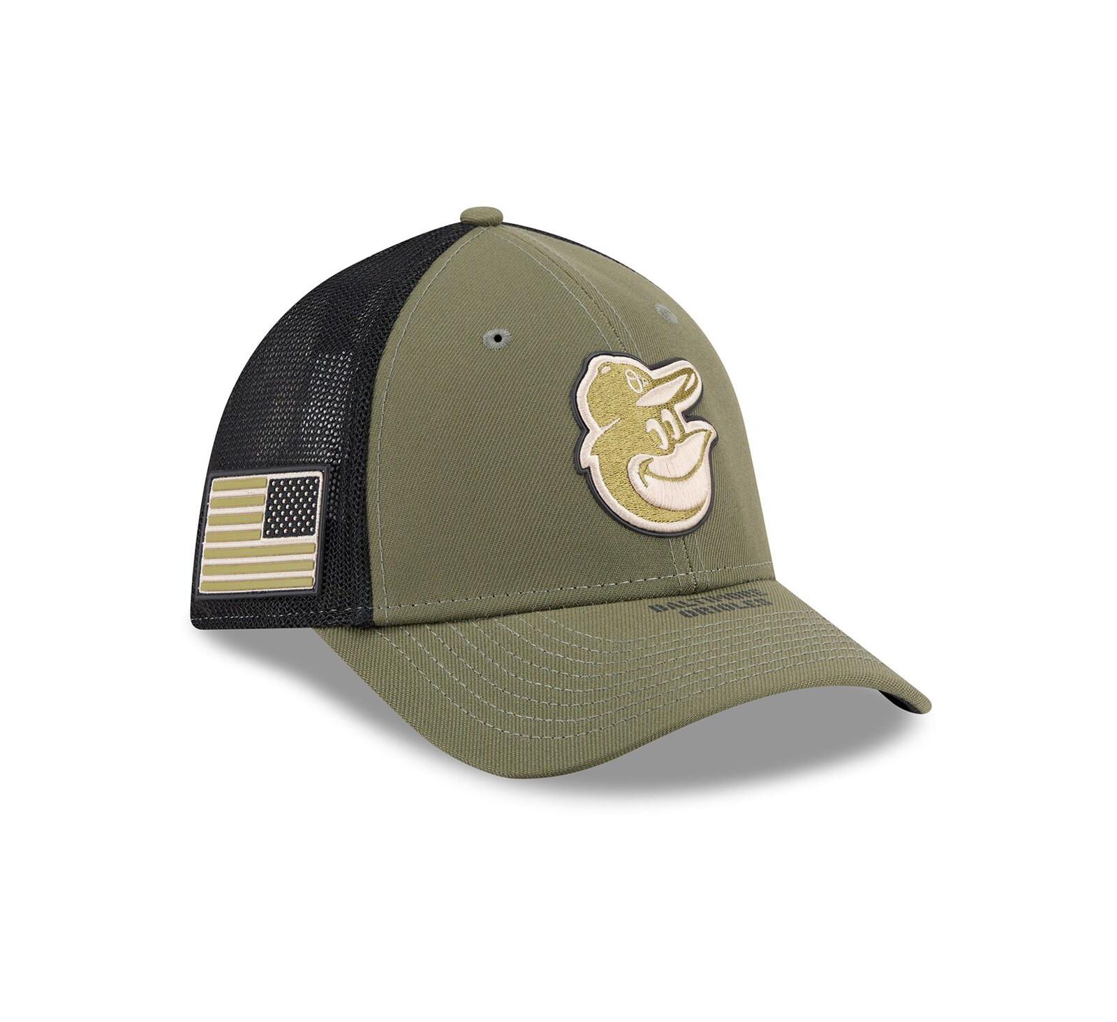 Мужская кепка New Era Baltimore Orioles 2026 Armed Forces Day 39THIRTY M-Crown Flex Olive