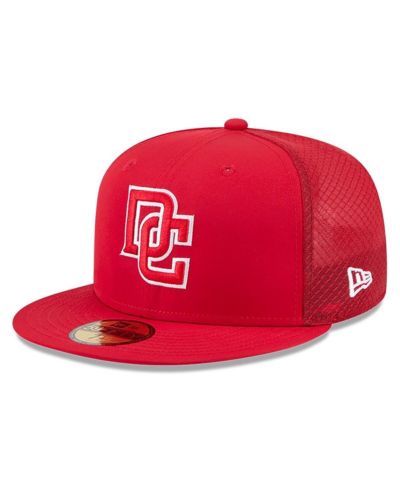 Мужская кепка New Era Red Washington Nationals 2026 Batting Practice 59FIFTY fitted