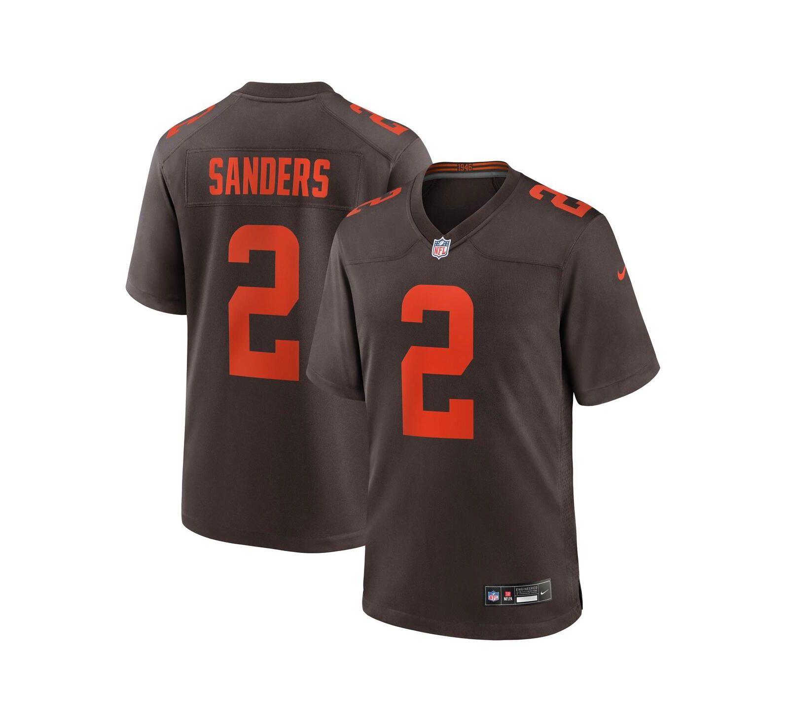 Мужская джерси Nike Shedeur Sanders Brown Cleveland Browns Alternate Game