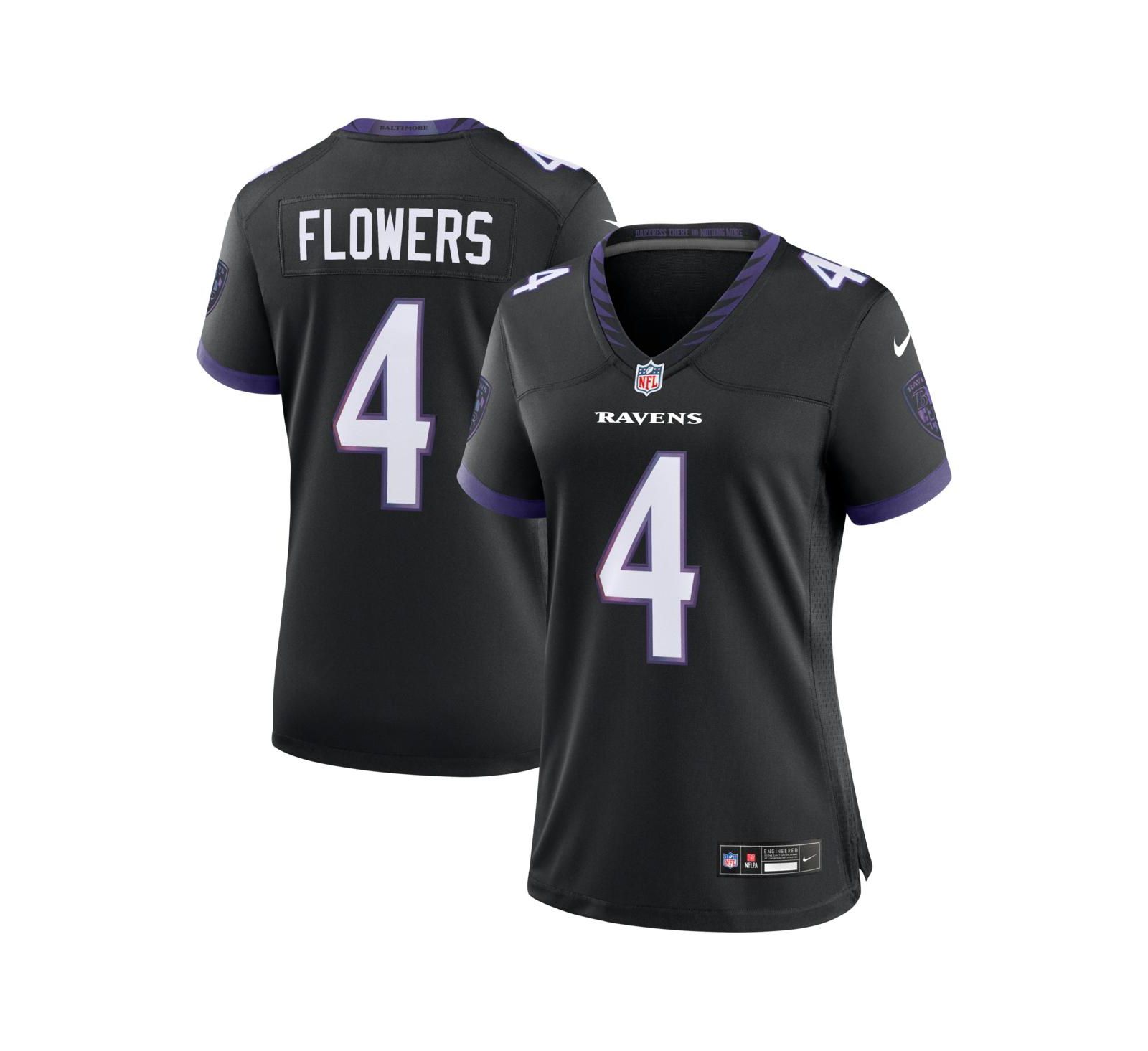 Женская джерси Nike Zay Flowers Baltimore Ravens Alternate Game Black