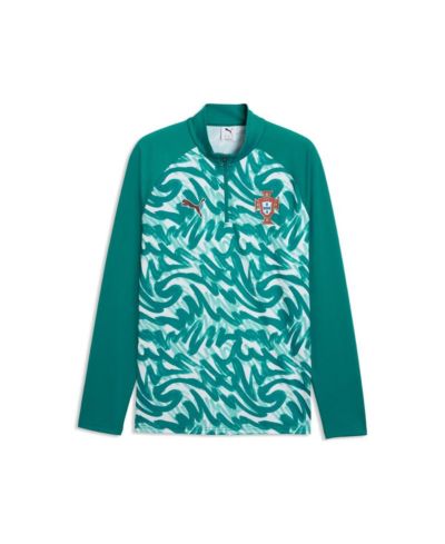 Мужская толстовка Puma Green Portugal National Team Pre-Match Quarter-Zip