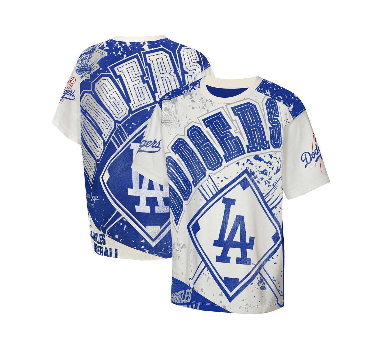 Детская футболка Outerstuff Los Angeles Dodgers с крупным принтом, кремового цвета