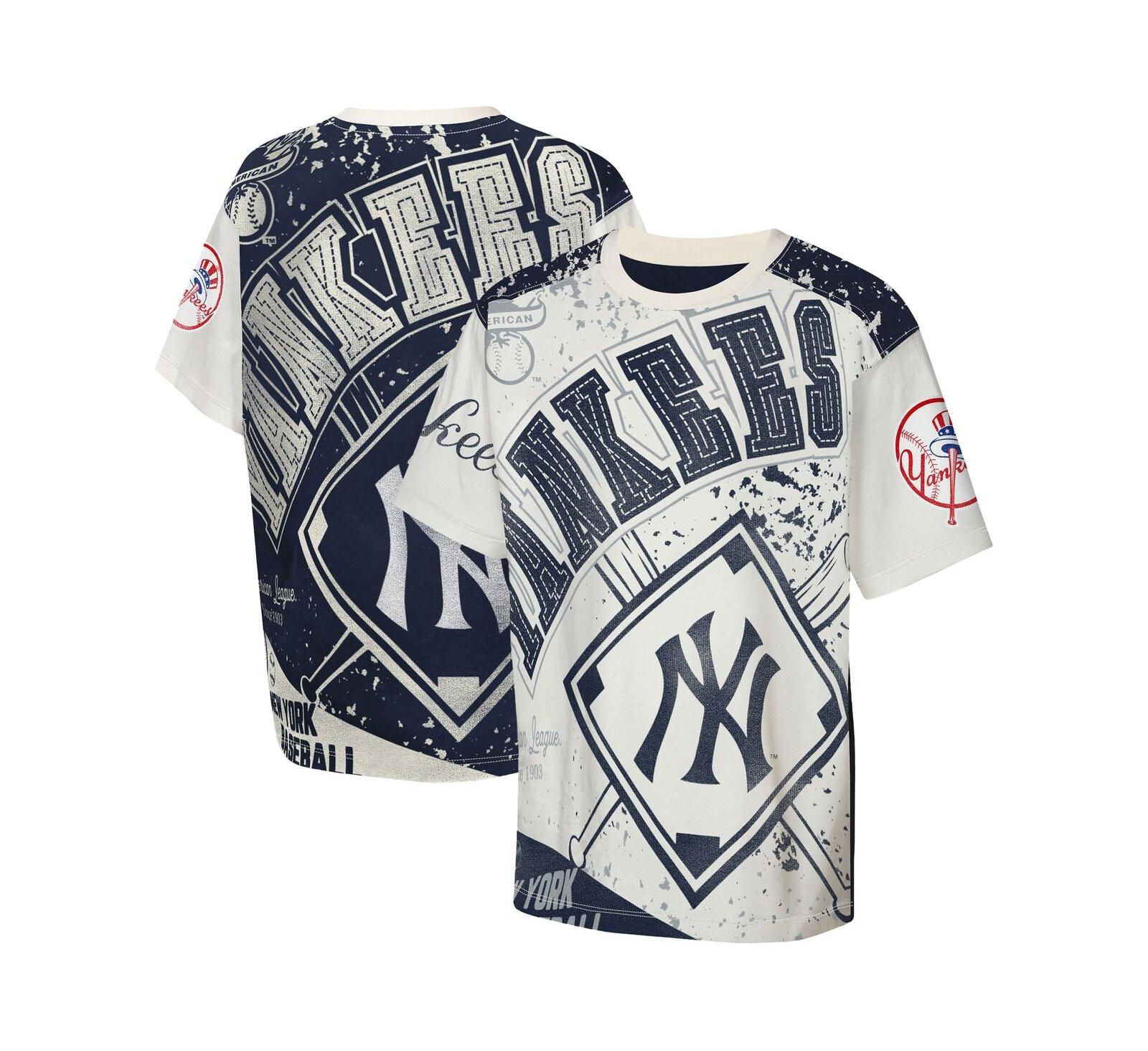 Детская футболка Outerstuff Cream New York Yankees Big League Top Player Bold All-Over-Print