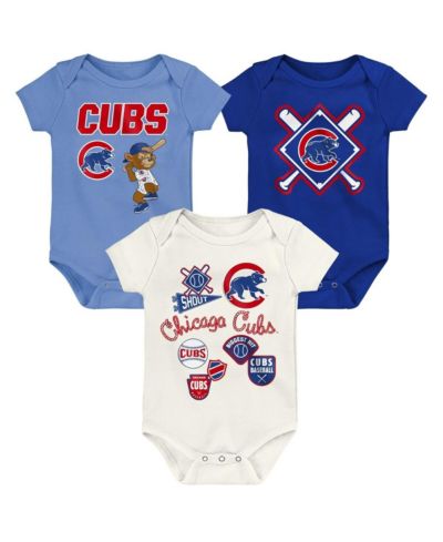 Outerstuff Baby Boys and Girls 3-Pack Chicago Cubs Home Plate Creeper Set