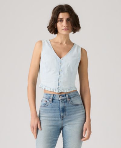 Женская блузка Levi's Plus Size Teagan без рукавов с V-образным вырезом