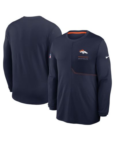 Мужская футболка Nike Navy Denver Broncos Sideline Coaches UV Dri-FIT с длинным рукавом