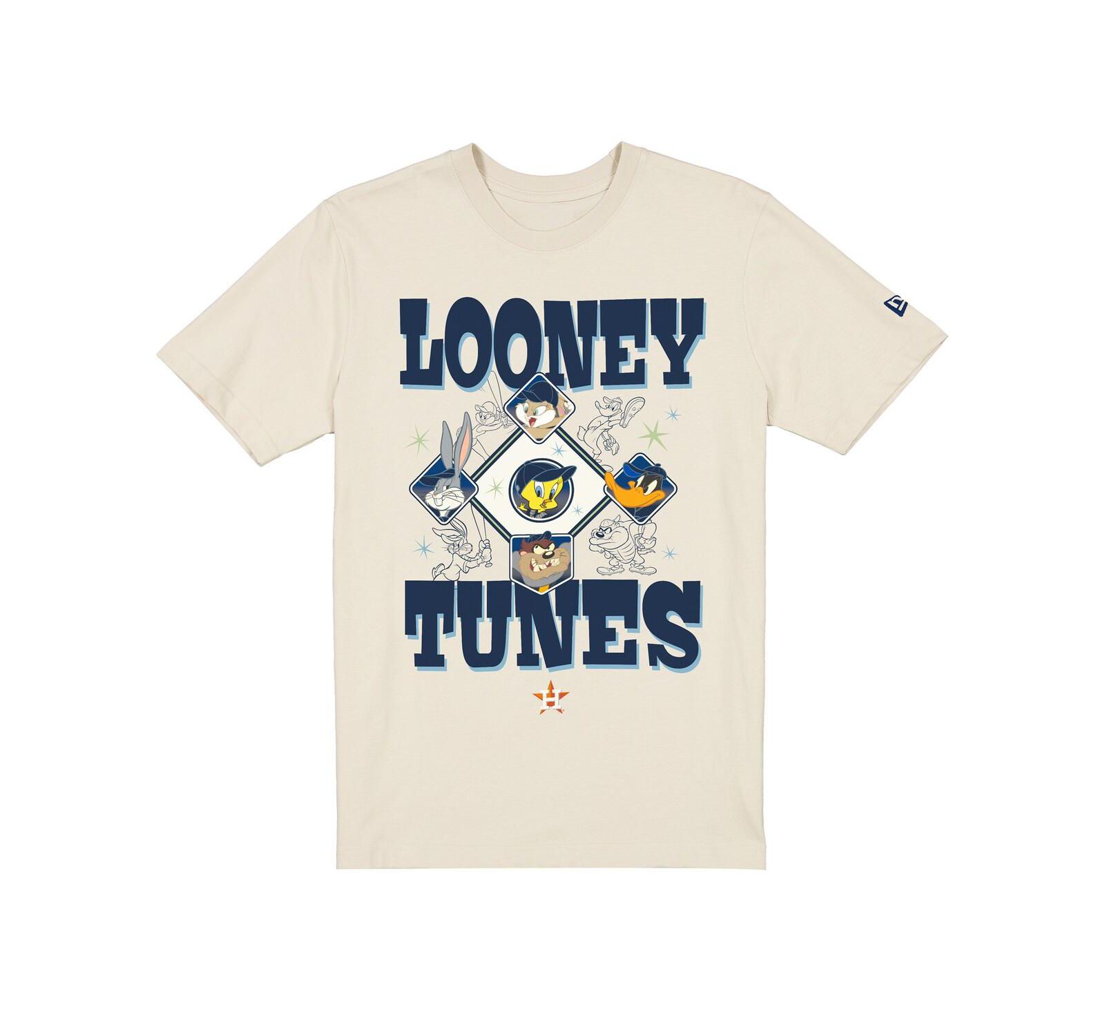 Футболка New Era Cream Houston Astros Looney Tunes для мужчин и женщин