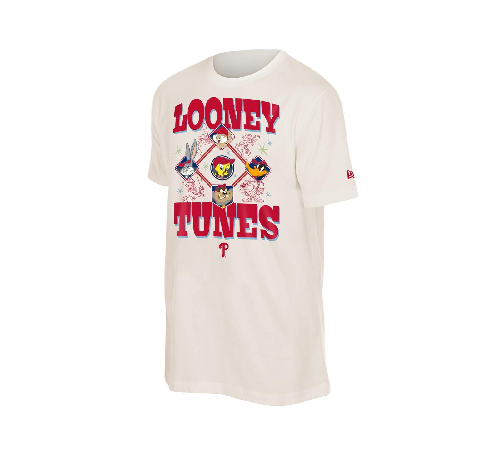 Футболка New Era Men's and Women's Cream Philadelphia Phillies Looney Tunes