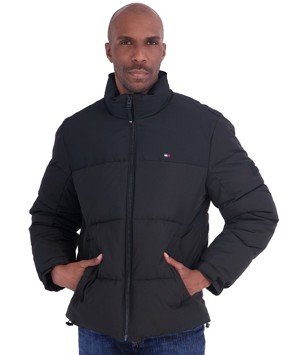 Tommy Hilfiger Men's Unhood Mix Media Puffer Jacket