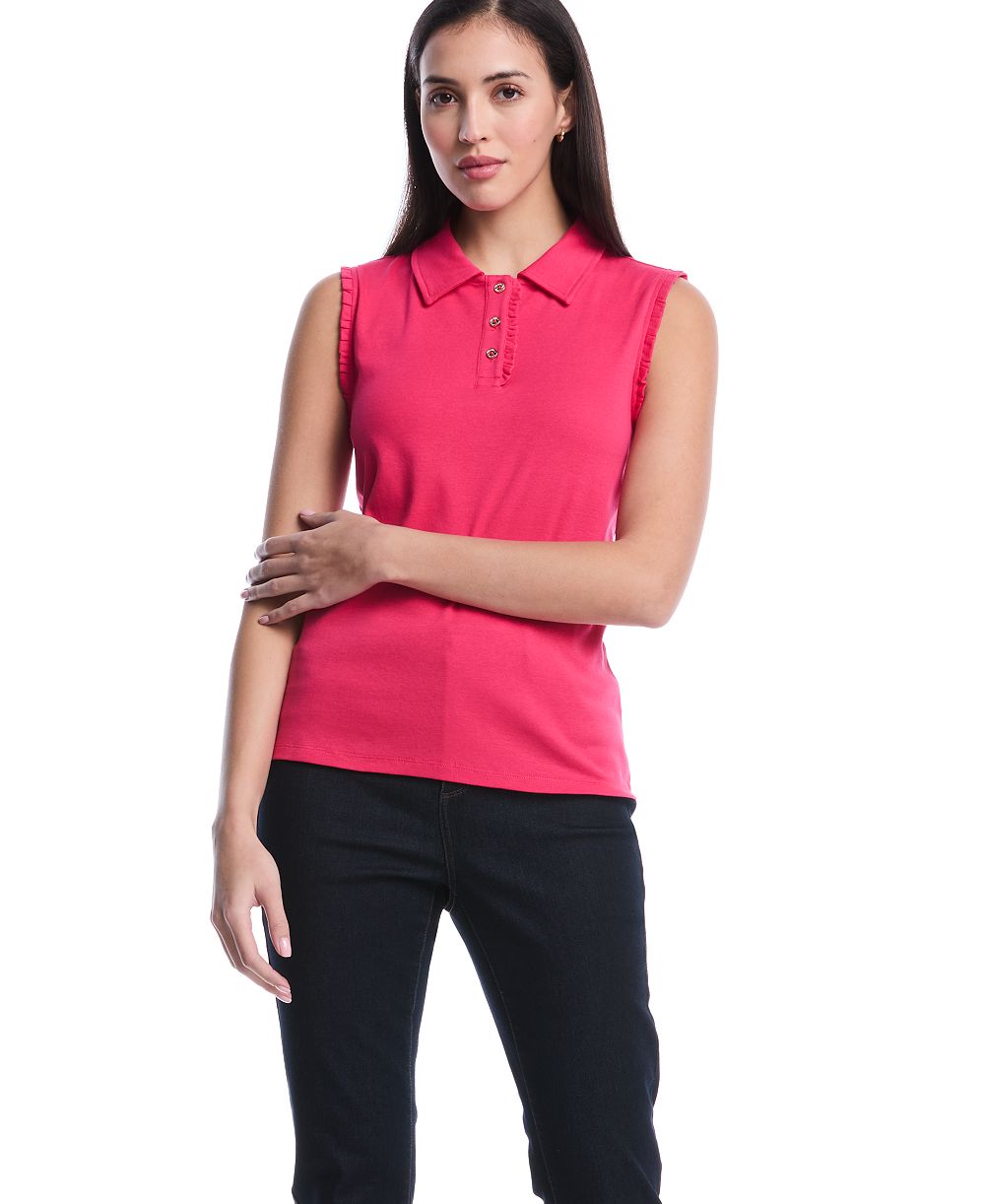 Женское поло Rafaella Petite Ruffle Trim Sleeveless
