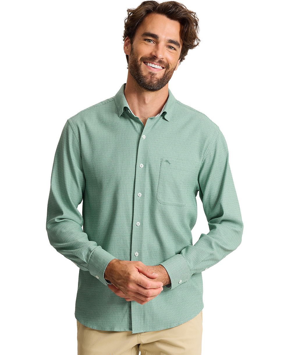 Tommy Bahama Мужская рубашка однотонная Woven