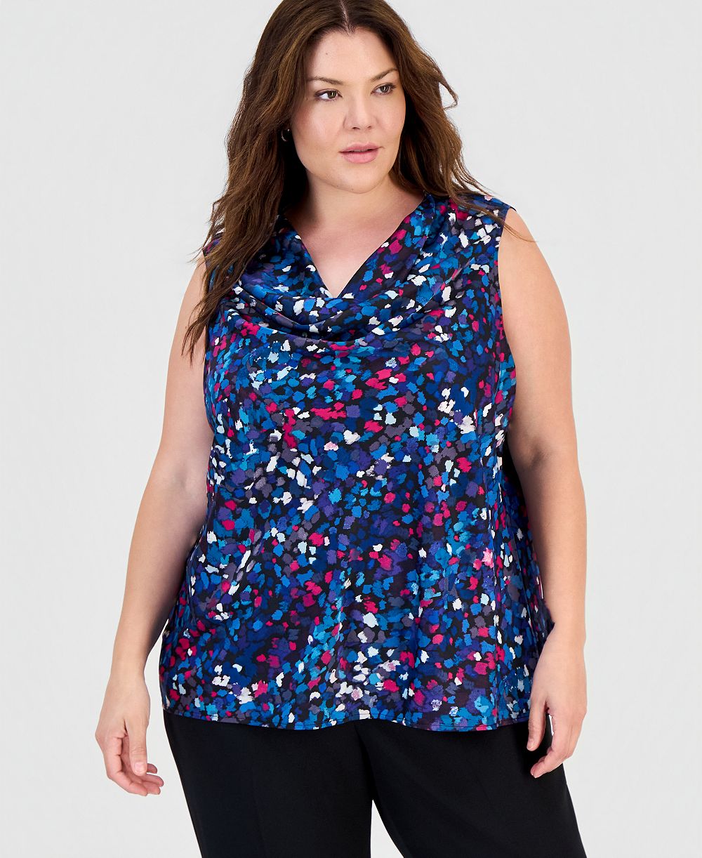 Женская блузка Kasper Plus Size Cowl-Neck Sleeveless Satin