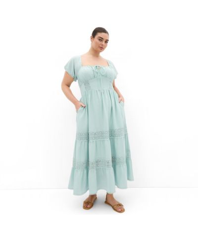 CITY CHIC Women's Haven Embroidery Trim Maxi Dress