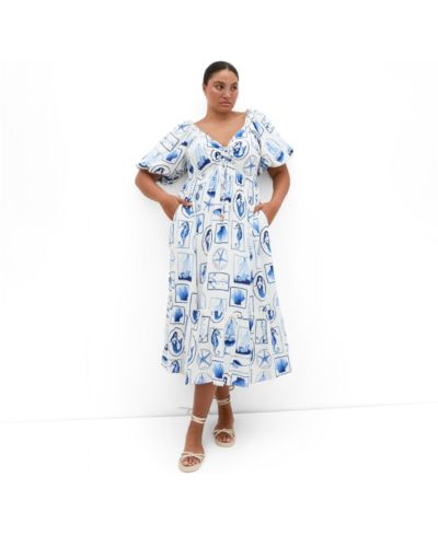 Женское платье Plus Size CITY CHIC Giselle Amalfi V Neck Maxi Dress