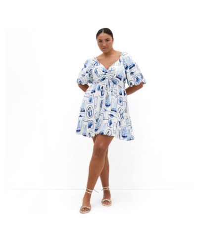 CITY CHIC Women's Giselle Amalfi V Neck Mini Dress
