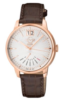 GV2 by Gevril Men's Rovescio Swiss Quartz Leather Strap Watch
