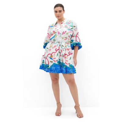Женское мини-платье Plus Size CITY CHIC Tahlia Spirit Print