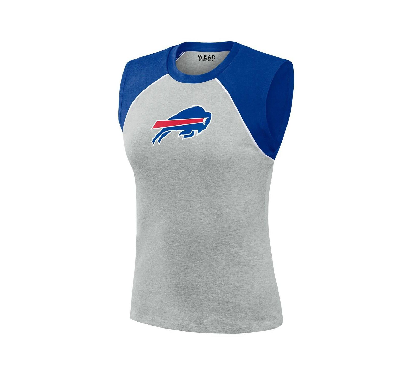Женский укороченный майка-раглан WEAR by Erin Andrews Buffalo Bills серый