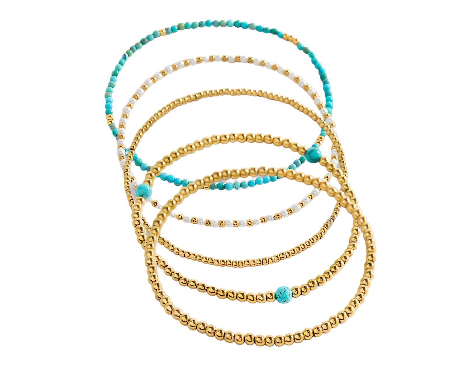 Mint and Lily Turquoise Beaded Bracelet Stacking Set