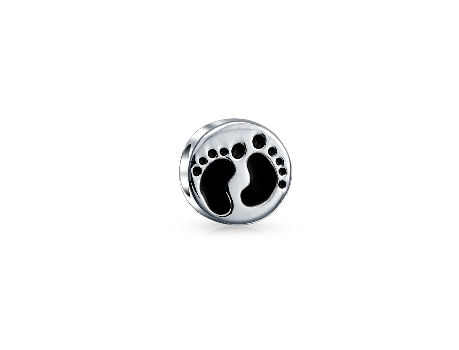 Подвеска Bling Jewelry Tiny Feet Foot Prints Charm Bead.925 Sterling Silver для европейских браслетов