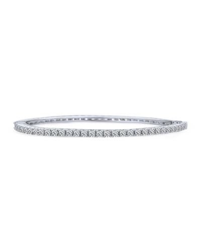 Bling Jewelry Cubic Zirconia Princess Cut CZ Stackable Eternity Tennis Bangle Bracelet
