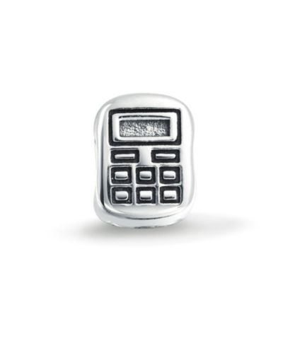 Серебряный браслет Bling Jewelry .925 с шармом в виде калькулятора для бухгалтеров и студентов, подходит для европейских браслетов